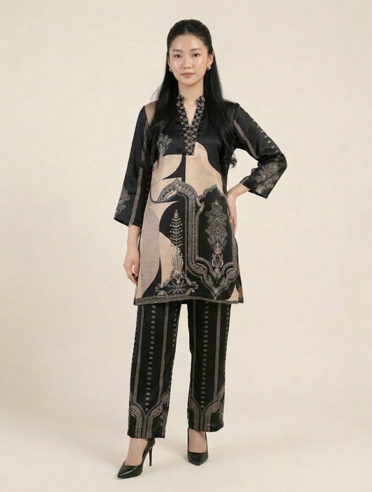 Versatile Natural Crepe Beautiful Print Set