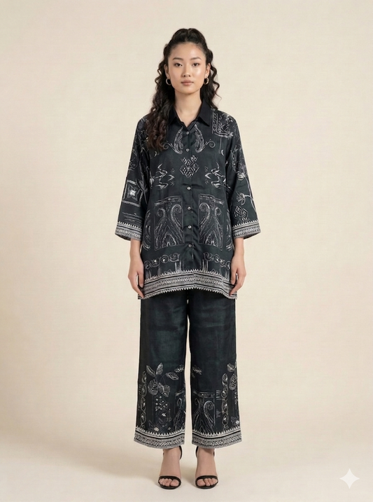 Midnight Muse Pure Muslin Co-Ord Set