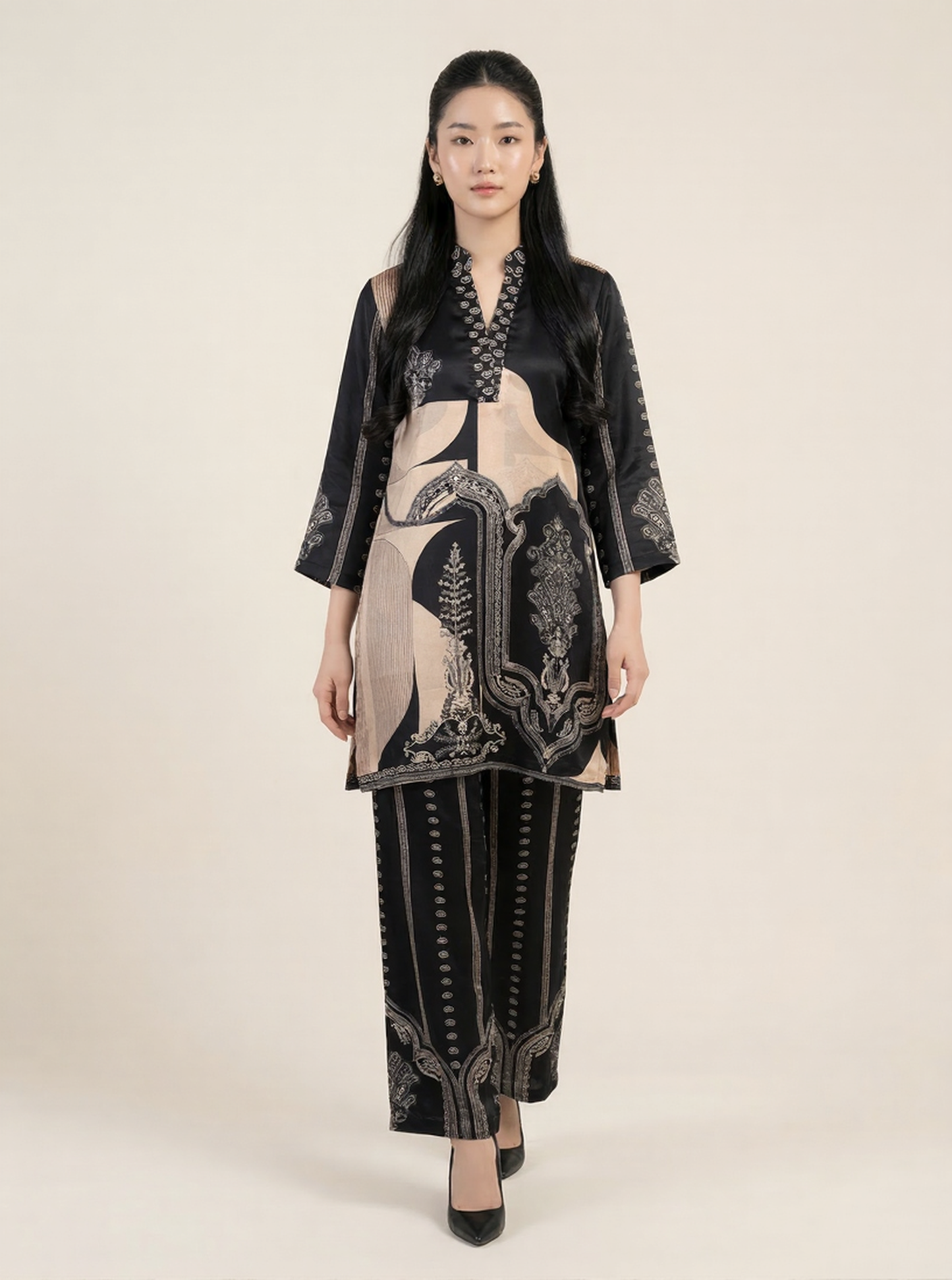 Versatile Natural Crepe Beautiful Print Set
