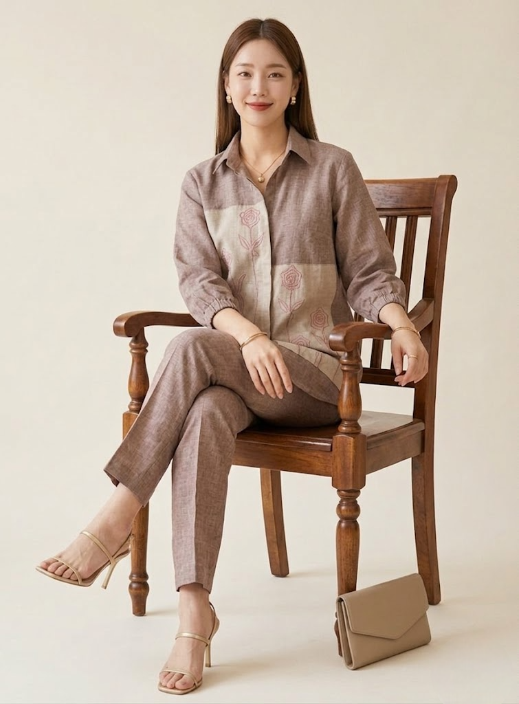 Mocha Beige Linen Cotton Co-ord Set