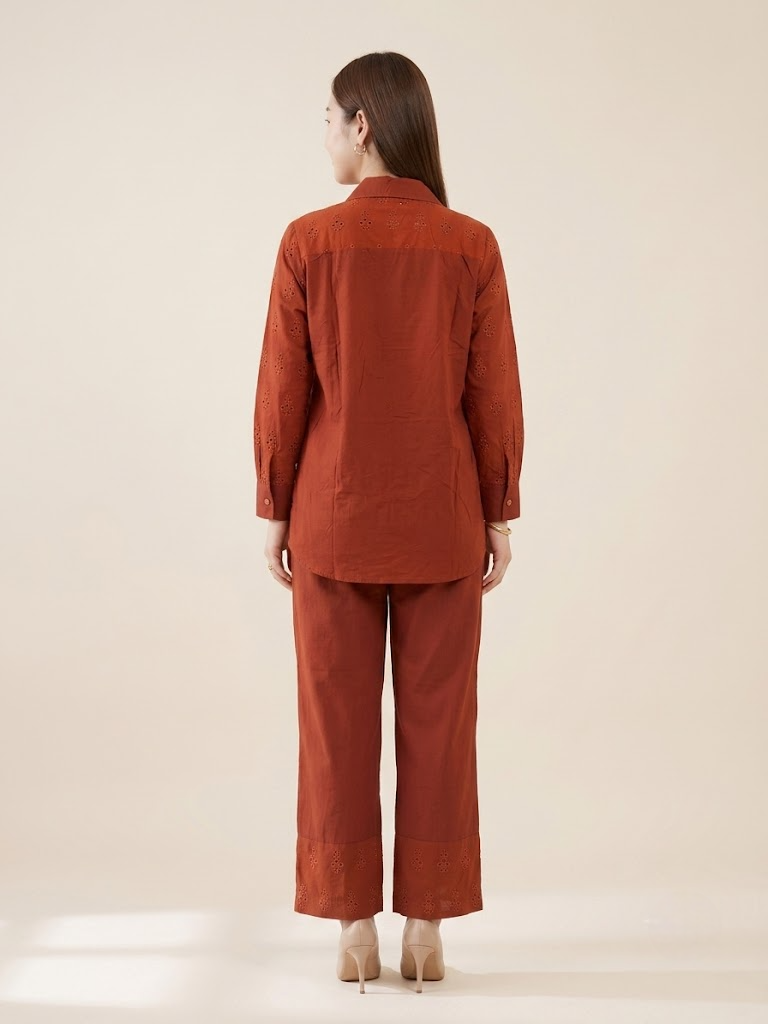 Cinnamon Charm – Premium Cambric Cotton Hakoba Co-ord Set