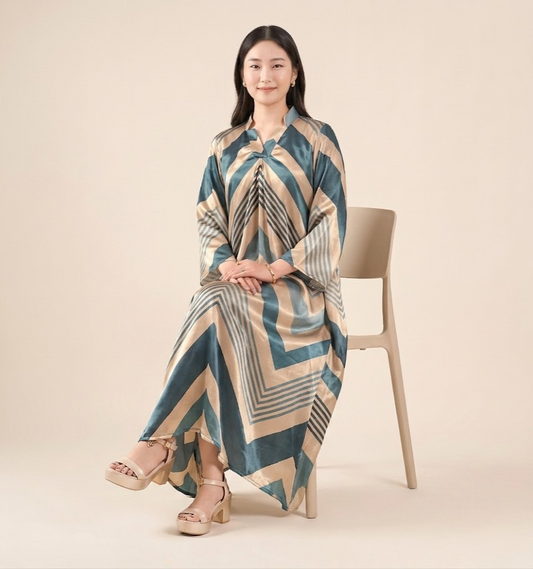 Teal Luxe Pure Gajji Silk Maxi Dress