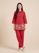 Ruby Red Embroidered Co-ord Set