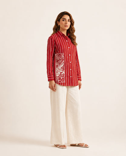 Red Stripe Cotton Co-ord Set