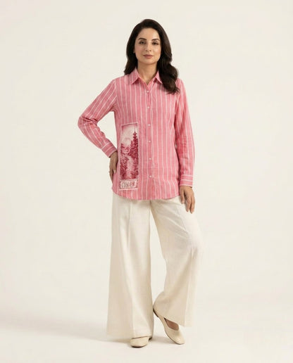Baby Pink Stripe Cotton Co-ord Set
