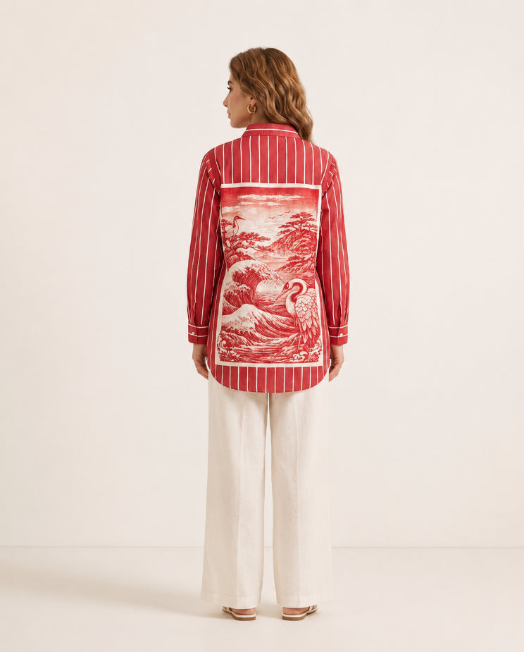 Red Stripe Cotton Co-ord Set