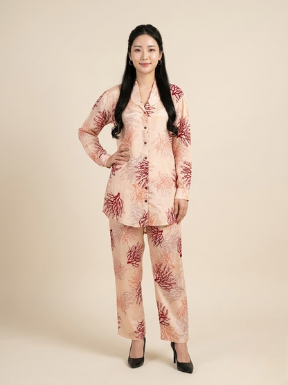 Pastel Pink Natural Crepe Co-ord Set
