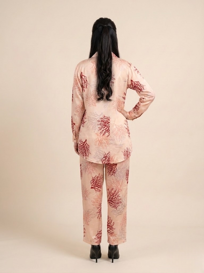 Pastel Pink Natural Crepe Co-ord Set