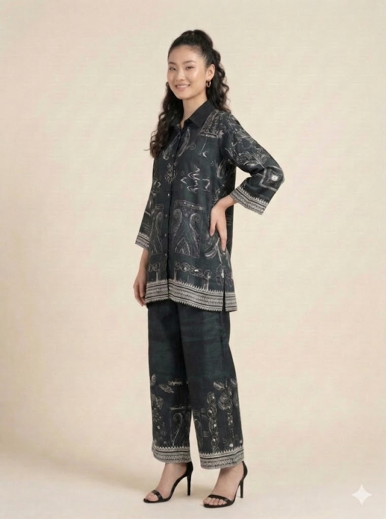 Midnight Muse Pure Muslin Co-Ord Set