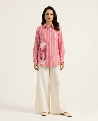 Baby Pink Stripe Cotton Co-ord Set