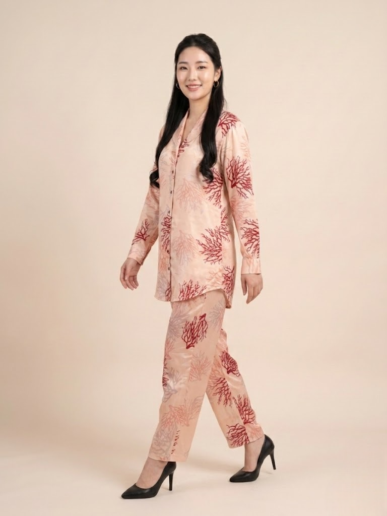 Pastel Pink Natural Crepe Co-ord Set