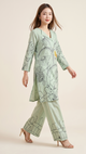 Sage Botanical Handloom Cotton Co-ord Set