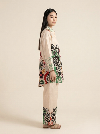 Ivory Garden Designer Muslin Co-Ord Set