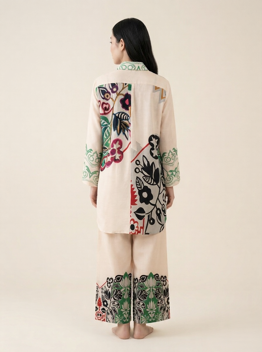 Ivory Garden Designer Muslin Co-Ord Set