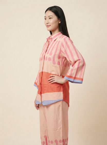 Blush Sunset Pure Natural linen Summer Co-Ord Set