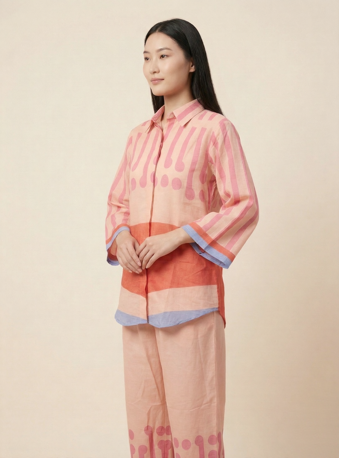 Blush Sunset Pure Natural linen Summer Co-Ord Set
