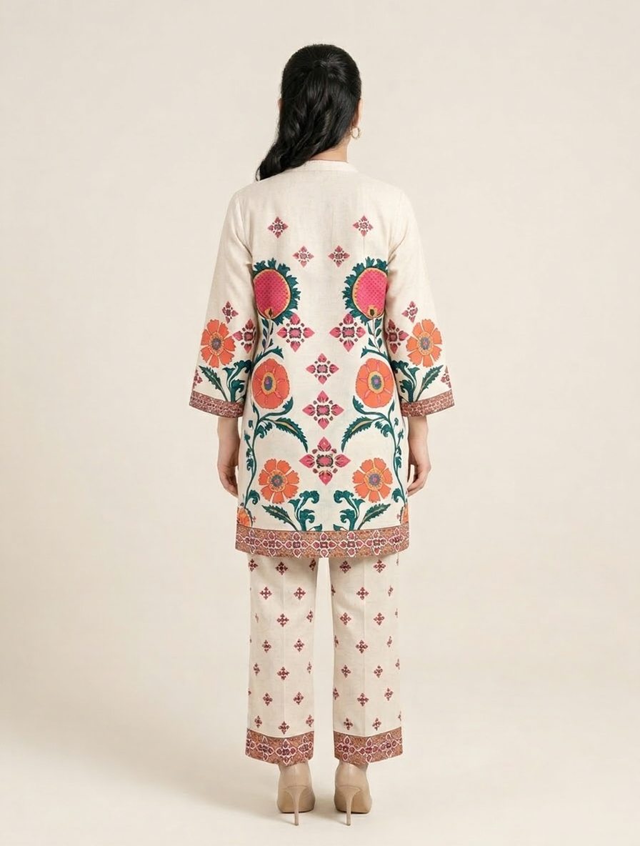 Handloom Cotton Floral Print Co-Ord Set