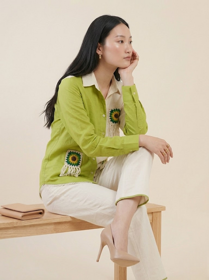 Lime Bloom Crochet Co-ord Set