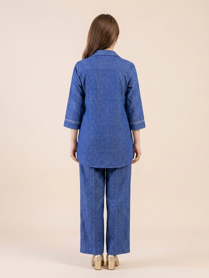 Indigo Blossom Linen Co-ord Set