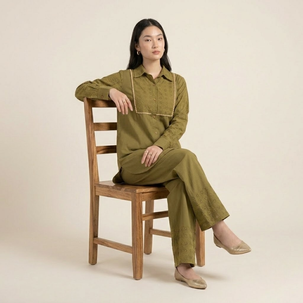 The Olive Edit – Premium Hakoba Co-ord Set