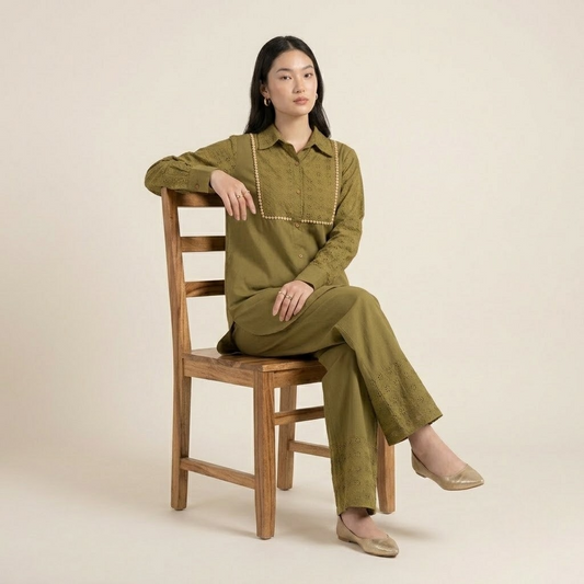 The Olive Edit – Premium Hakoba Co-ord Set
