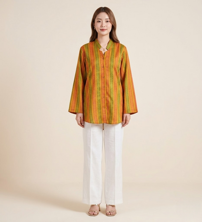The Boho-Luxe Handloom Cotton Striped Shirt