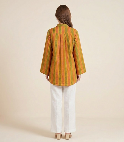 The Boho-Luxe Handloom Cotton Striped Shirt