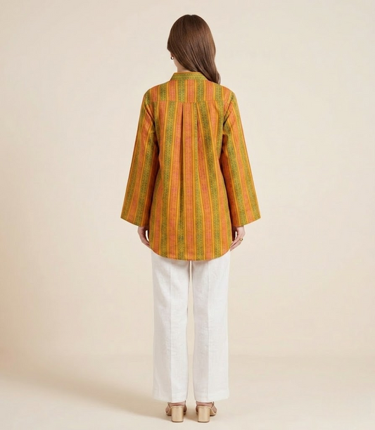 The Boho-Luxe Handloom Cotton Striped Shirt
