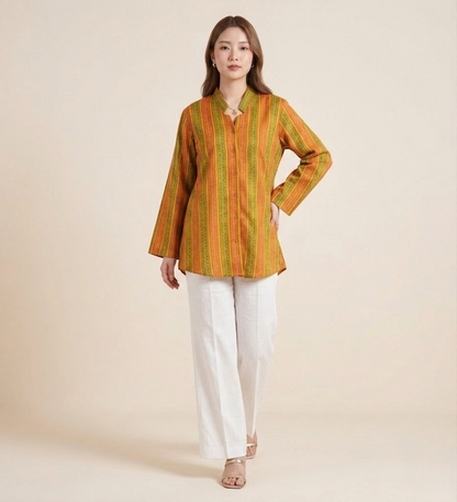 The Boho-Luxe Handloom Cotton Striped Shirt