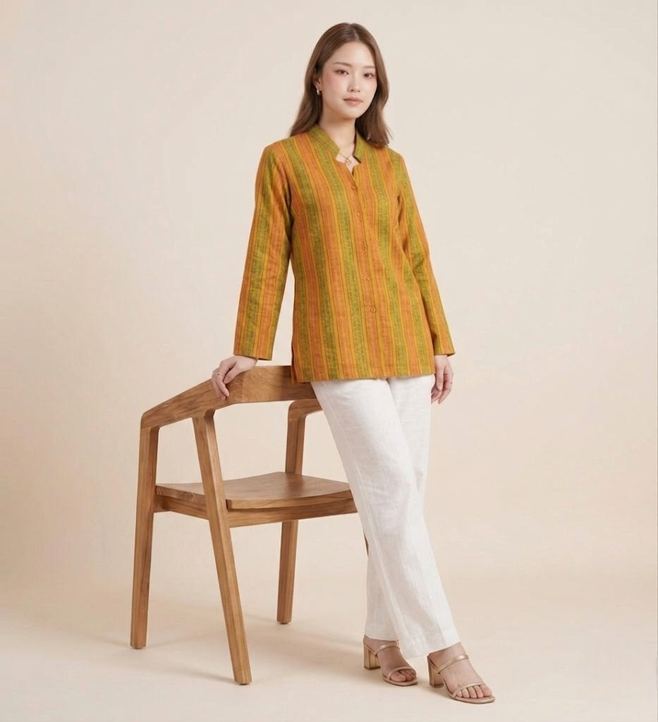 The Boho-Luxe Handloom Cotton Striped Shirt