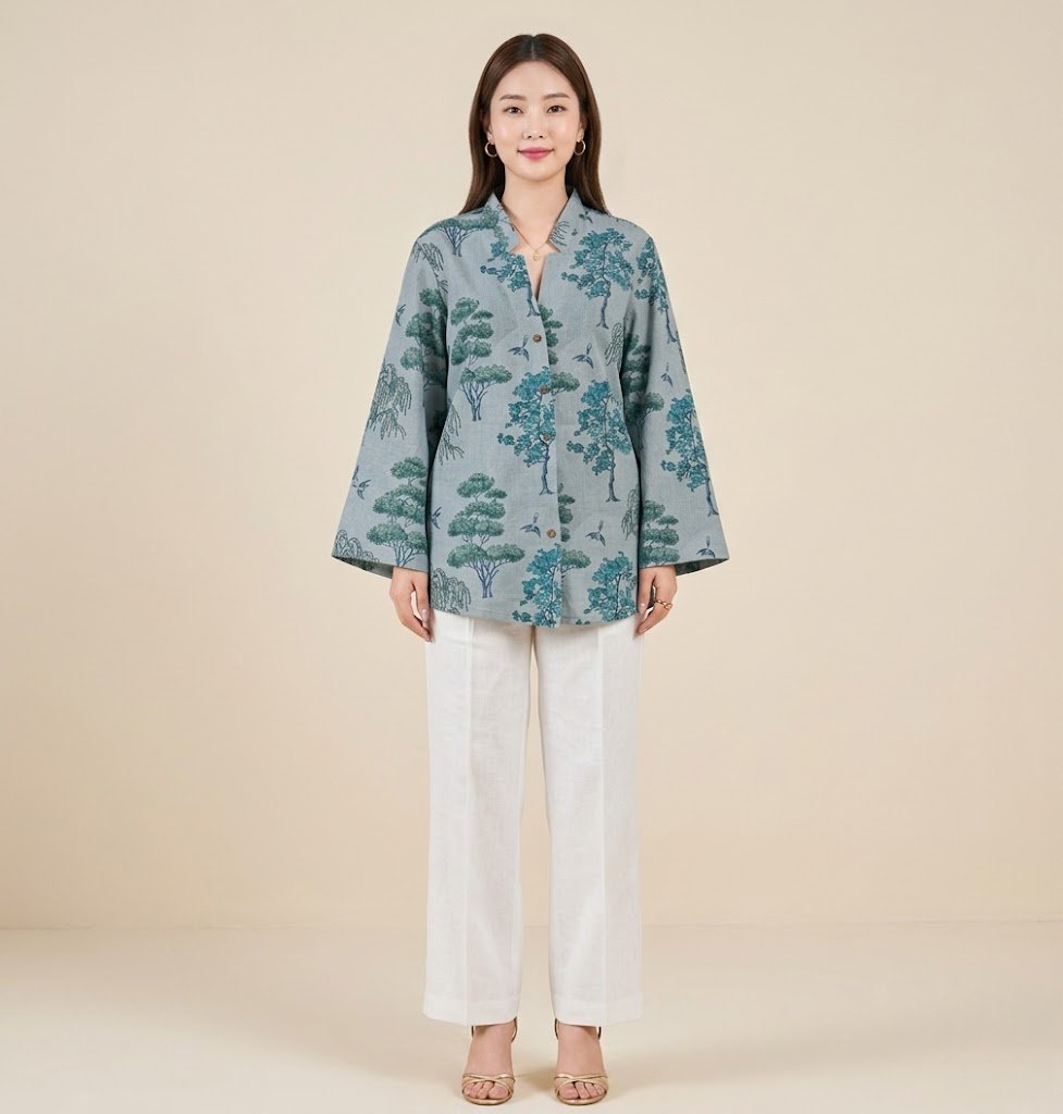 Eucalyptus Handloom Cotton Shirt