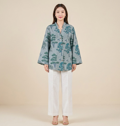 Eucalyptus Handloom Cotton Shirt