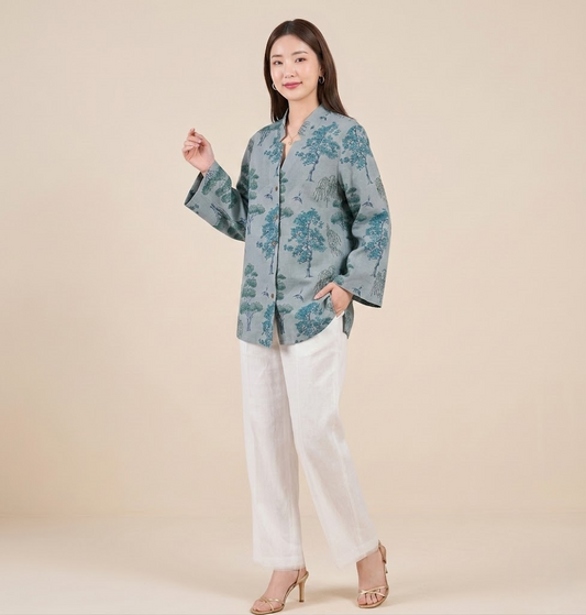 Eucalyptus Handloom Cotton Shirt