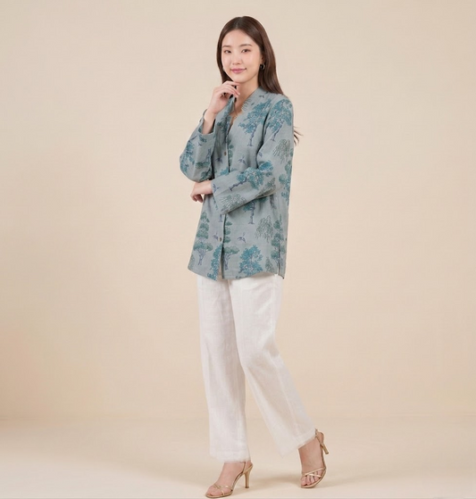 Eucalyptus Handloom Cotton Shirt