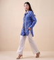 Indigo Bandhej Premium Cupro Muslin Shirt