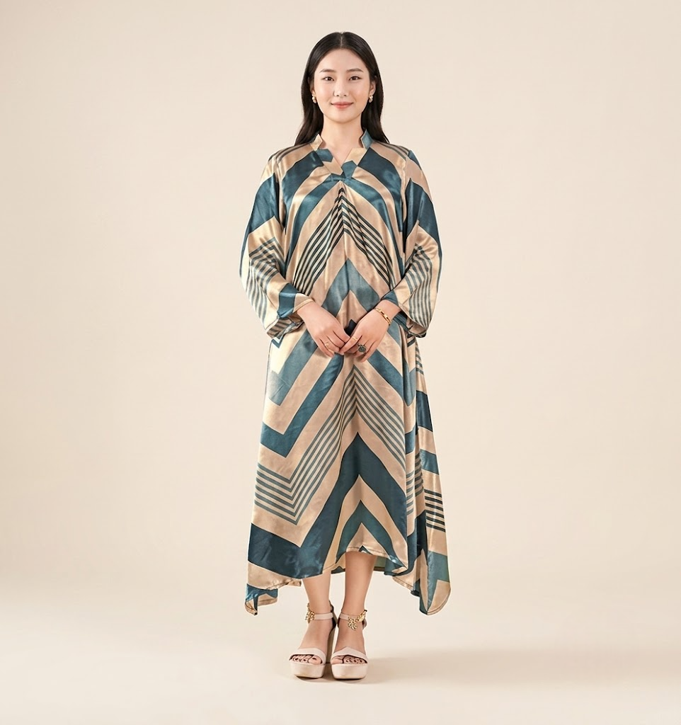 Teal Luxe Pure Gajji Silk Maxi Dress