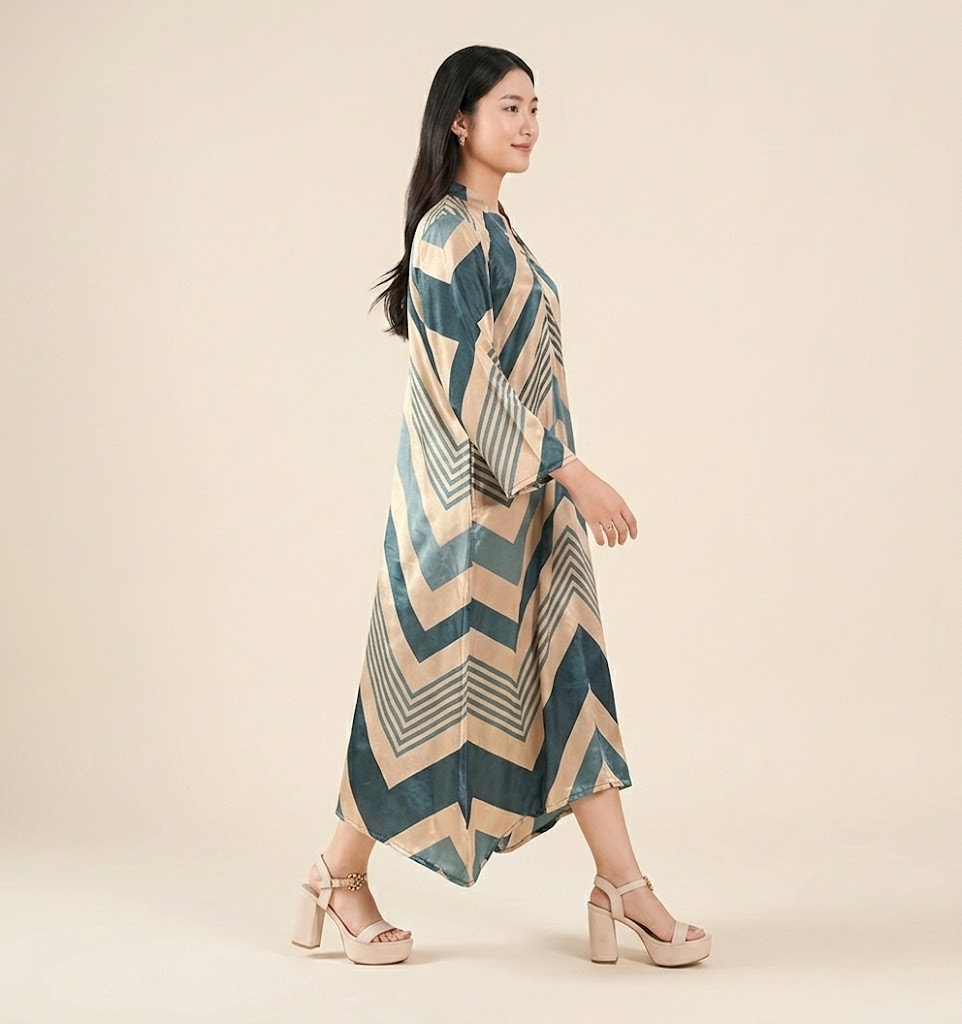 Teal Luxe Pure Gajji Silk Maxi Dress