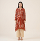 Rust Bandhej Lustrous Silk Kurta