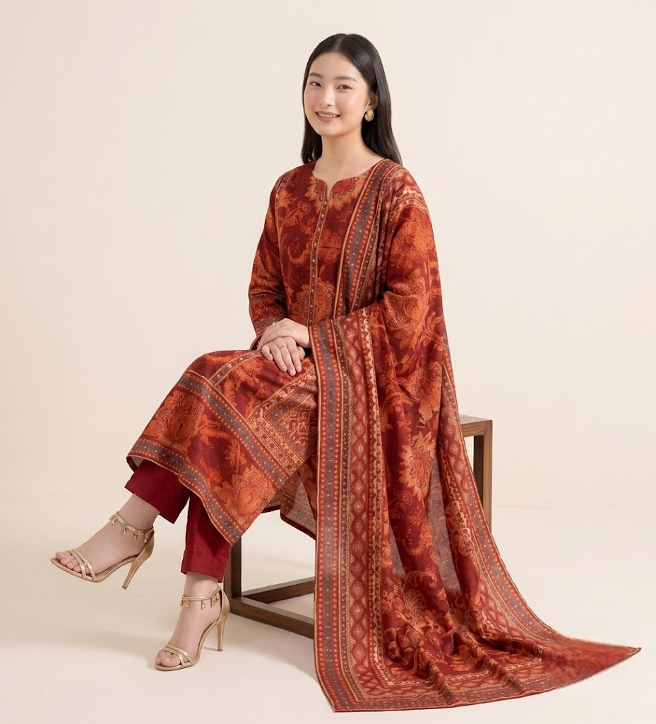 Heritage Maroon Pure Crepe Kurta Set