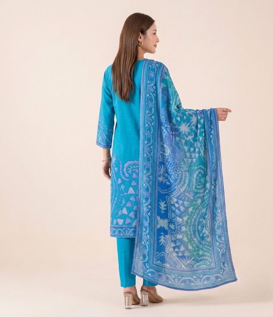 Imperial blue Crepe Kurta Set