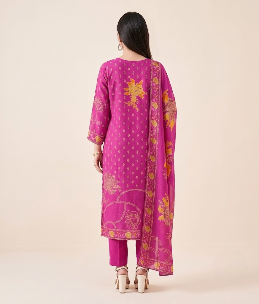 Urban Ethnic Magenta Crepe Kurta Set