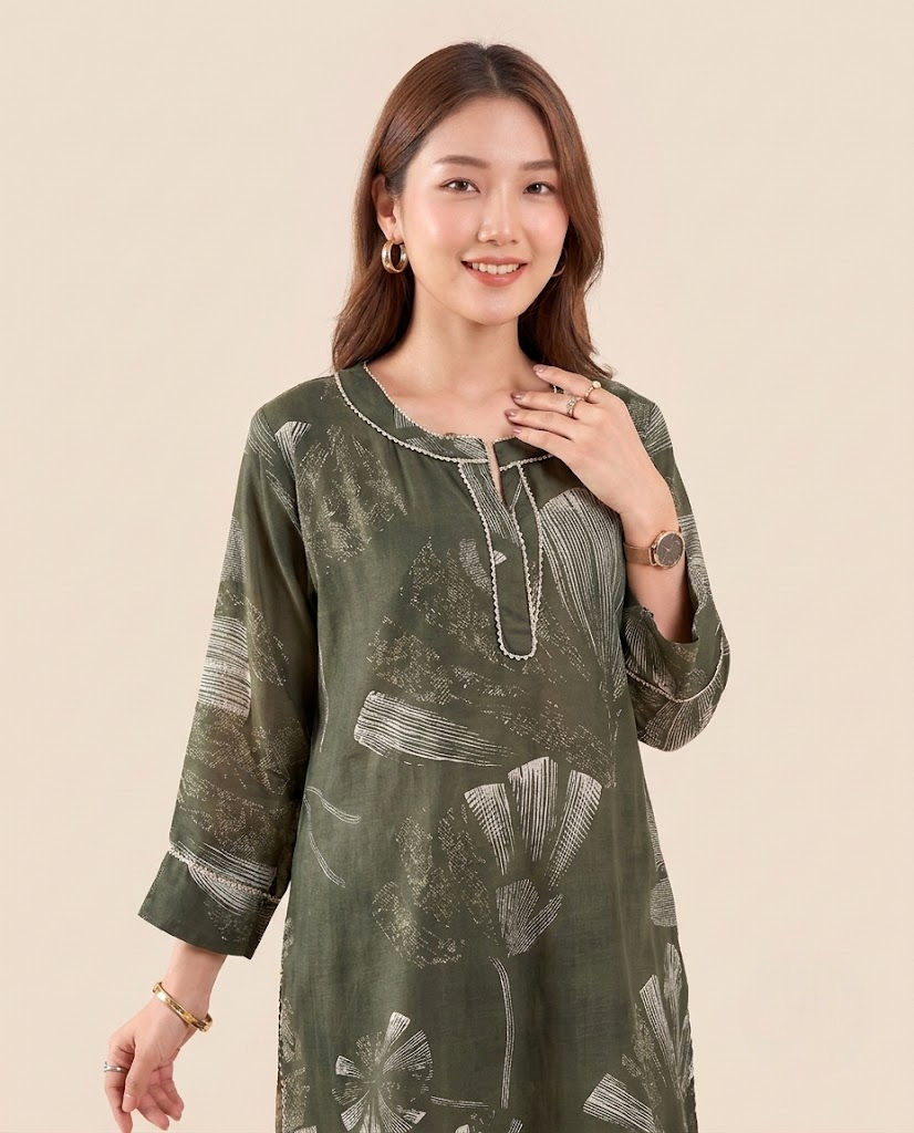 Forest Green Pure Muslin Co-ord Set