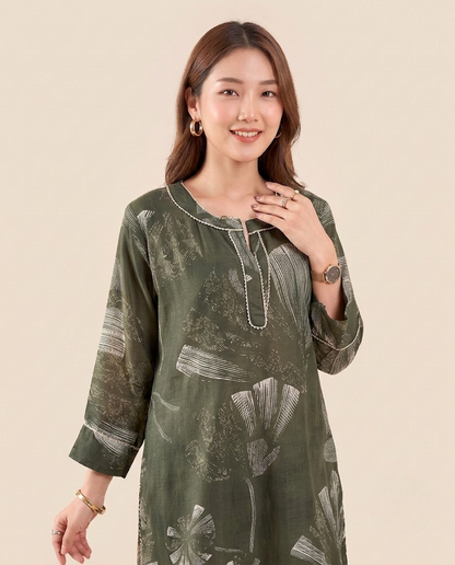 Forest Green Pure Muslin Co-ord Set