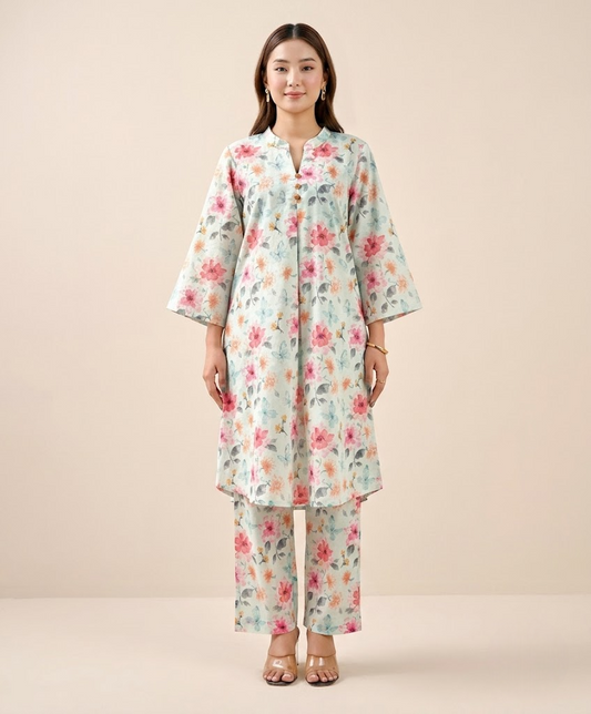 Pastel Garden Chikankari Co-ord set