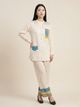 Geometric Print Natural Crepe Co-ord Set
