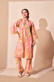 Peach Paisley Chikankari Embroidered Co-ord Set