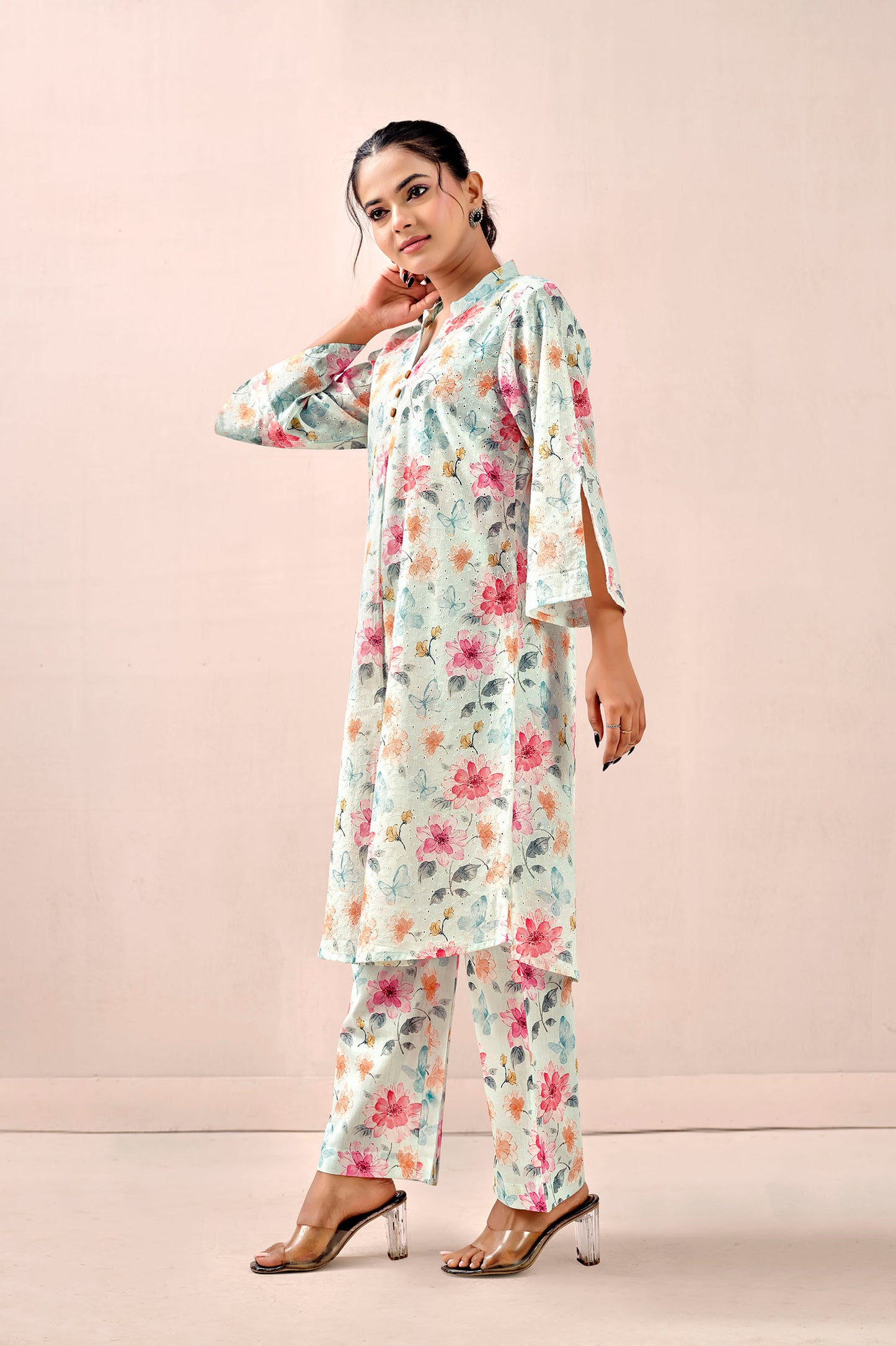 Pastel Garden Chikankari Co-ord set