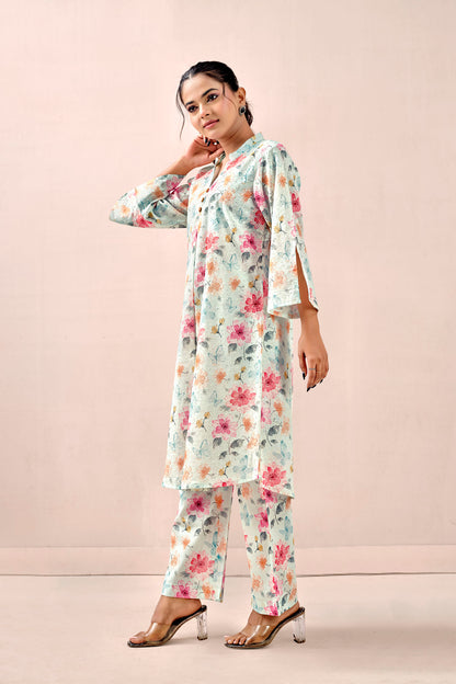 Pastel Garden Chikankari Co-ord set