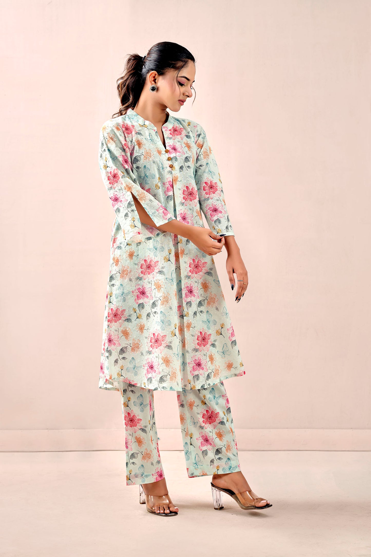 Pastel Garden Chikankari Co-ord set