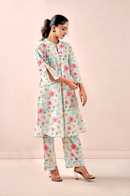 Pastel Garden Chikankari Co-ord set